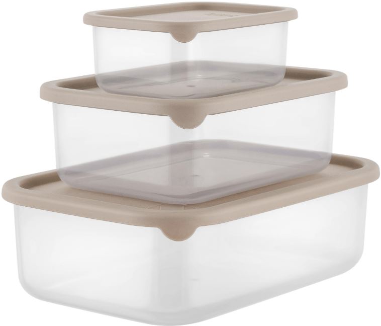 Набор контейнеров для продуктов Sugar&Spice Vanilla (0,18л + 0,5л +1л) с гибкой крышкой латте                           